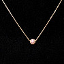 Necklace stainless steel in gold color cubic zirconia Magenta 45 cm