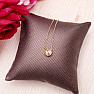 Necklace Cable stainless steel in gold color with cubic zirconia 44 cm