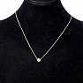 Necklace Cable stainless steel in gold color with cubic zirconia 44 cm