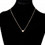 Necklace stainless steel in gold color cubic zirconia Prism 45 cm