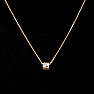 Necklace stainless steel in gold color cubic zirconia Prism 45 cm