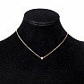 Necklace stainless steel in gold color cubic zirconia Rondel 45 cm