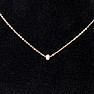 Necklace stainless steel in gold color cubic zirconia Rondel 45 cm