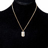 Necklace stainless steel in gold color cubic zirconia Cross 44 cm