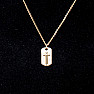 Necklace stainless steel in gold color cubic zirconia Cross 44 cm