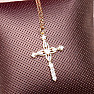 Necklace stainless steel in gold color cubic zirconia Cross 45 cm