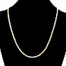 Rope style stainless steel necklace in gold color 60 cm