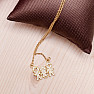 Necklace stainless steel in gold color cubic zirconia Family 49.5 cm