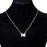 Necklace stainless steel in gold color cubic zirconia Family 49.5 cm