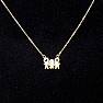 Necklace stainless steel in gold color cubic zirconia Family 49.5 cm