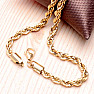 Rope style stainless steel necklace in gold color 50 cm