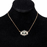 Necklace stainless steel in gold color cubic zirconia Evil eye 48 cm