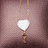 Necklace stainless steel cubic zirconia Heart with key 39.5 cm