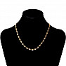 Coffee bean style stainless steel necklace in gold color 46 cm