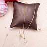 Necklace stainless steel in gold color Cubic zirconia round 45 cm