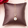 Necklace stainless steel in gold color Cubic zirconia round 45 cm