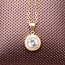 Necklace stainless steel in gold color Cubic zirconia round 45 cm