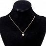 Necklace stainless steel in gold color Cubic zirconia round 45 cm