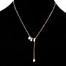 Necklace stainless steel Drops of cut glass 40.5 cm