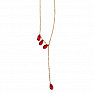 Necklace stainless steel Drops of cut glass 40.5 cm