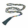 Japa Mala Chakra Necklace Made of Indian Agate Beads