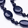 Aventurine blue bead necklace 122 cm