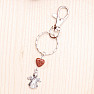 Solar aventurine keychain with heart and angel