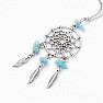 Larimar dream catcher pendant on chain