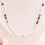 Howlit white cut necklace with semi-precious stones