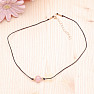 Rose quartz bead necklace cotton string