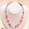 Semi-precious stone chakra necklace with pearls