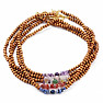 Necklace made of wooden beads with amethyst