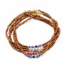 Necklace made of wooden beads with carnelian