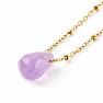 Amethyst cut Drop with stainless steel chain