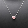 Rose quartz with stainless steel chain