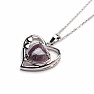 Amethyst heart necklace made of stainless steel