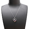 Amethyst heart necklace made of stainless steel