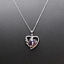 Amethyst heart necklace made of stainless steel