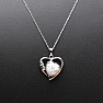 Howlit white heart necklace made of stainless steel