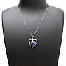 Lapis lazuli heart stainless steel necklace