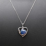 Lapis lazuli heart stainless steel necklace