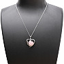 Rose quartz heart necklace made of stainless steel