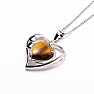 Tiger eye heart necklace made of stainless steel