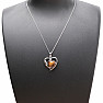 Tiger eye heart necklace made of stainless steel