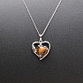 Tiger eye heart necklace made of stainless steel