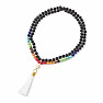 Lava stone chakra necklace with tassel