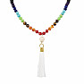 Lava stone chakra necklace with tassel