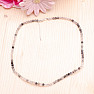 Crystal with black ruthe cut necklace 3.5 mm