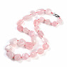 Rose quartz necklace made of large nuggets