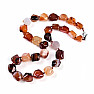 Red agate necklace made of large nuggets